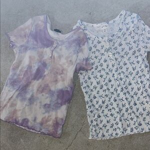 Girls top/blouse bundle of (2) Ribbed Henley Tee - Short Sleeve-art class brand